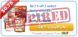 $0.75 off 2 select Betty Crocker products