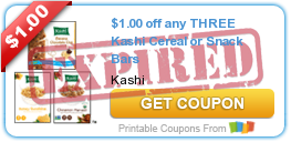 $1.00 off any THREE Kashi Cereal or Snack Bars