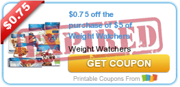$0.75 off the purchase of $5 of Weight Watchers