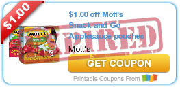 $1.00 off Mott's Snack and Go Applesauce pouches