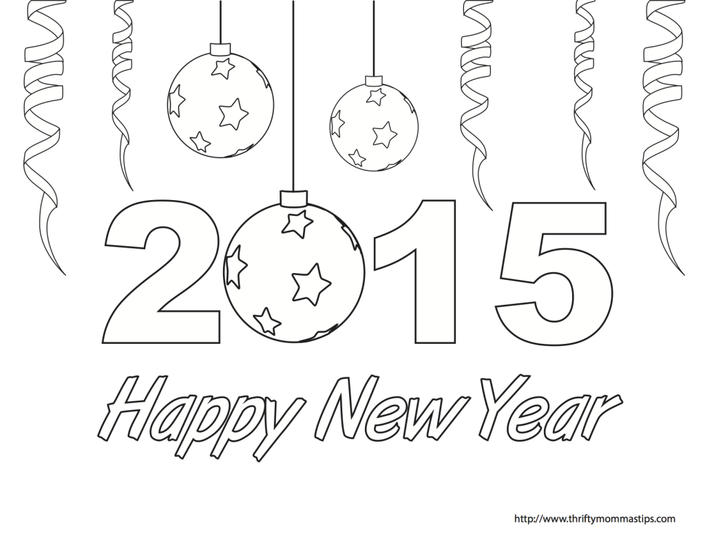 Happy New Year coloring page