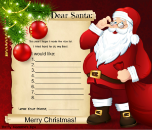 Cute Printable Santa Wish List Letter - Thrifty Mommas Tips