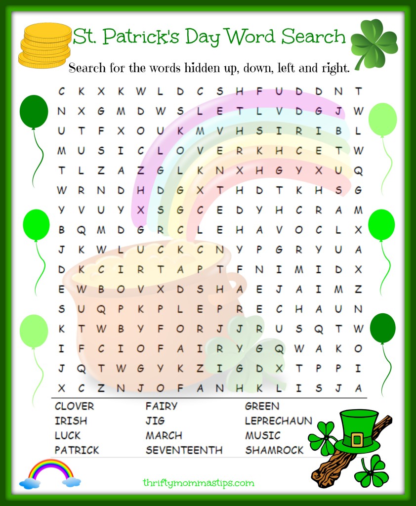 St Patricks Day Word search