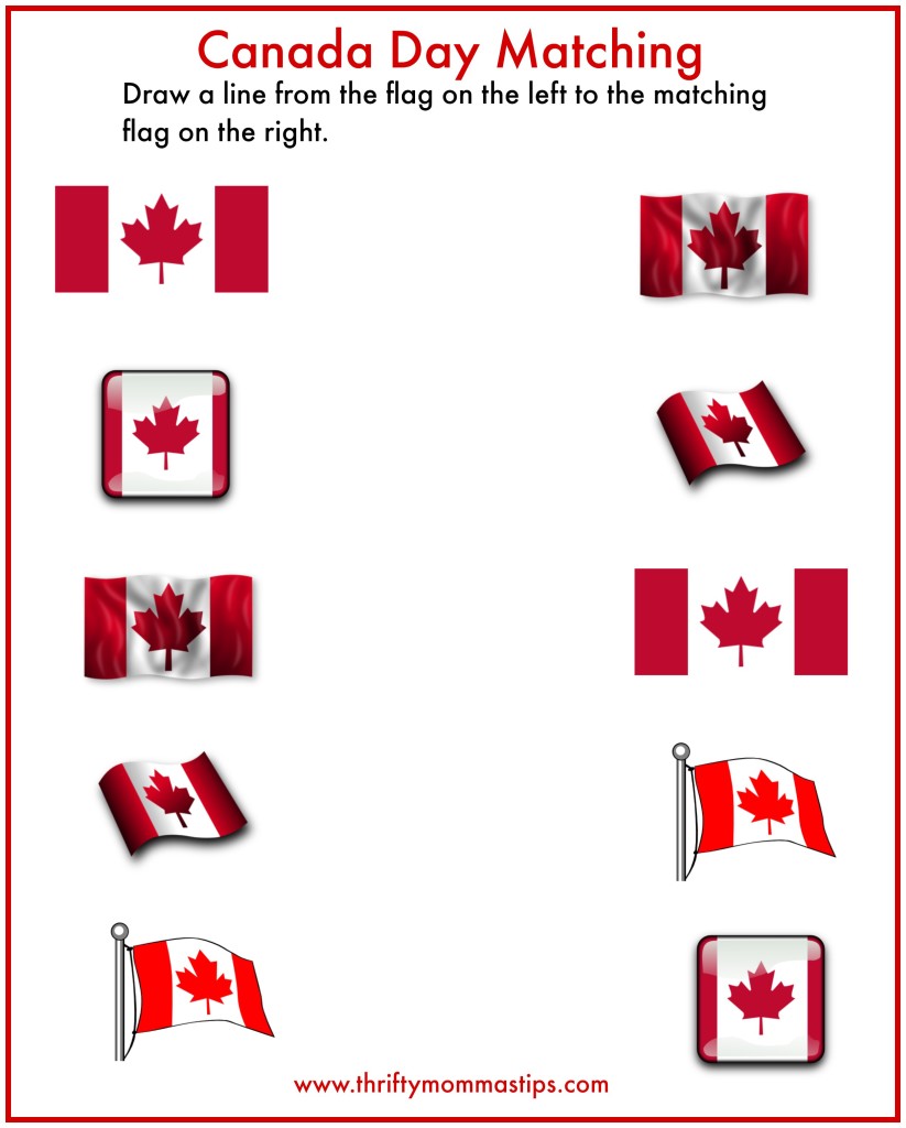Canada Day matching game