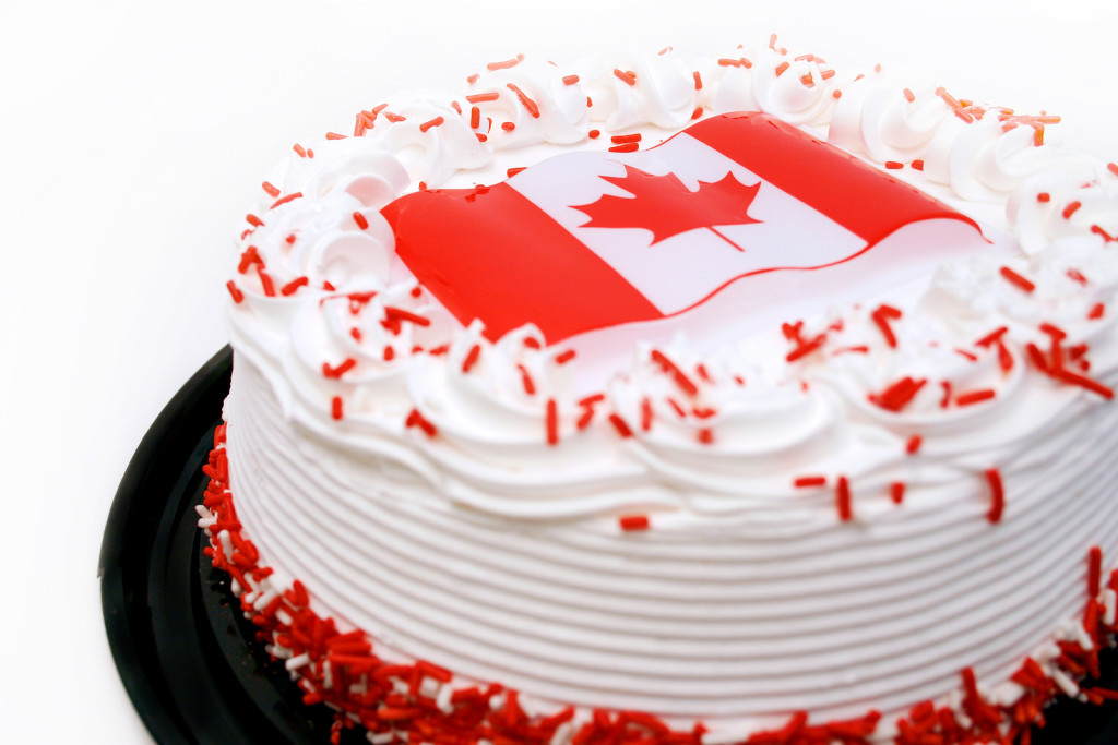 Delicious Canada day chocolate cake,