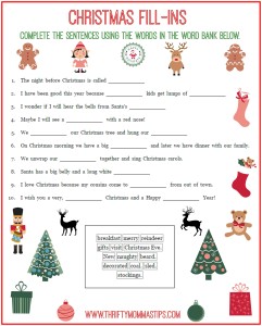 Printable Fill Ins