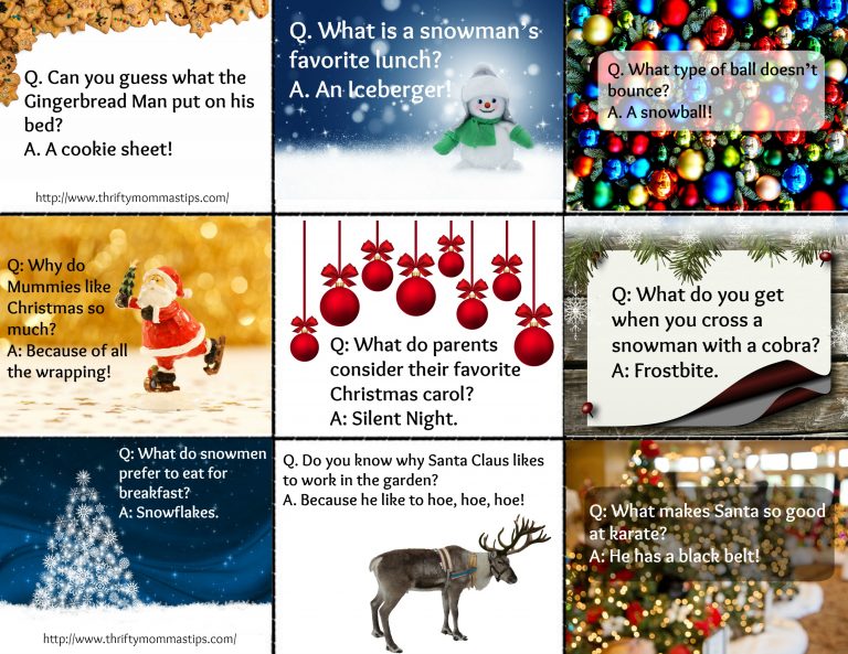 Printable Christmas jokes for kids - Thrifty Mommas Tips
