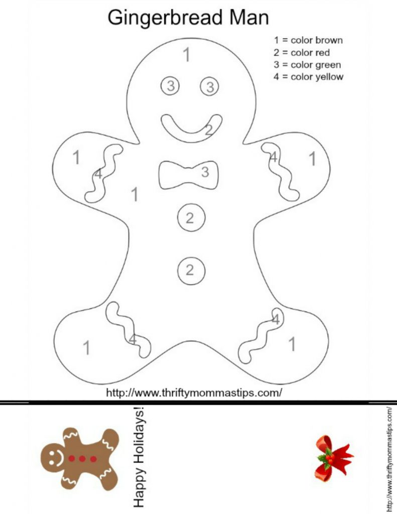 gingerbread colouring page