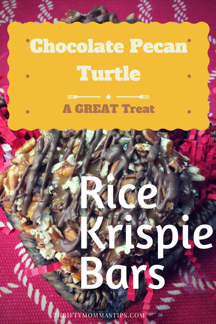 Chocolate Pecan Turtle Rice Krispie Bars
