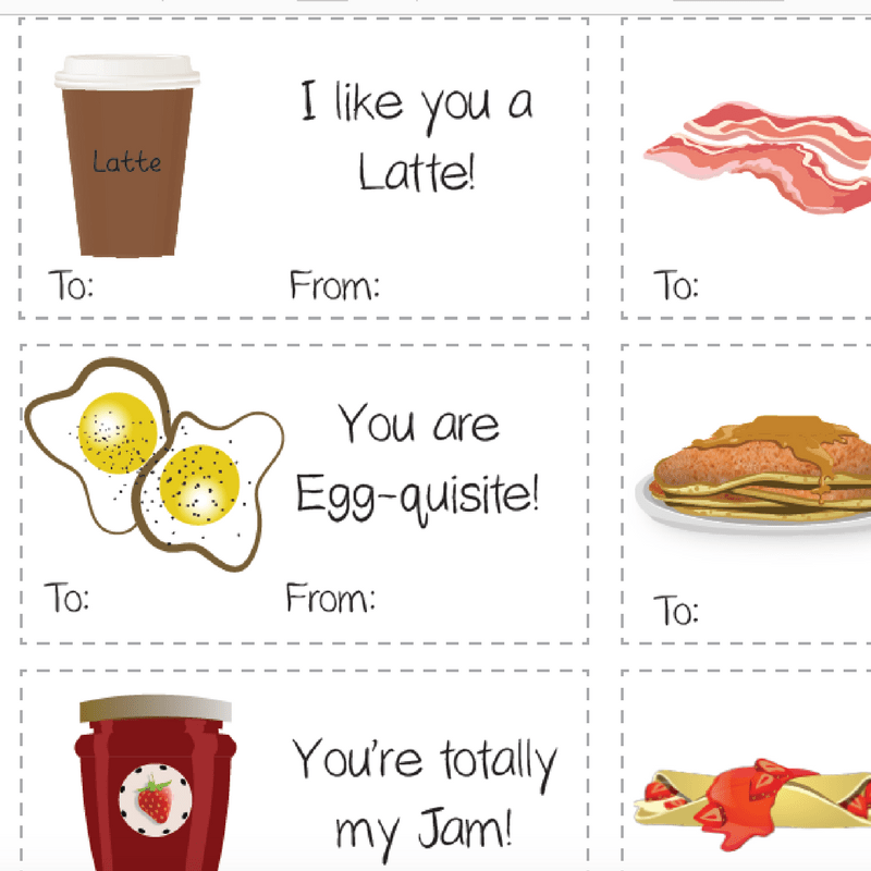 Valentine's Day Joke Cards - Breakfast Theme Printable — Thrifty Mommas Tips