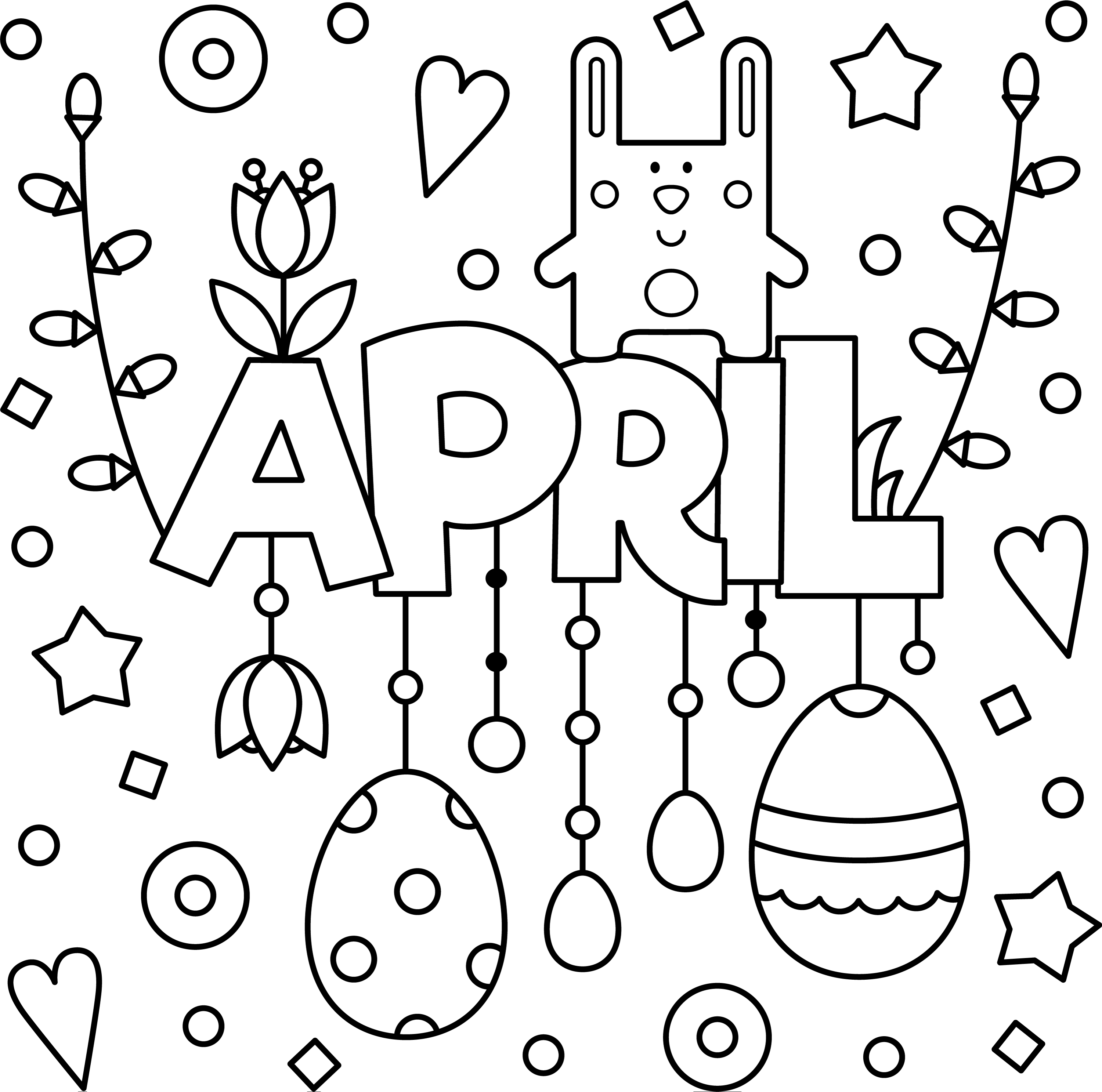 Welcome April Colouring Page Printable — Thrifty Mommas Tips