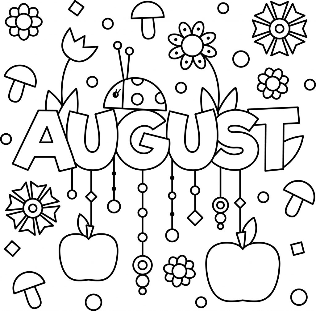 Monthly August Colouring Page Printable   Thrifty Mommas Tips