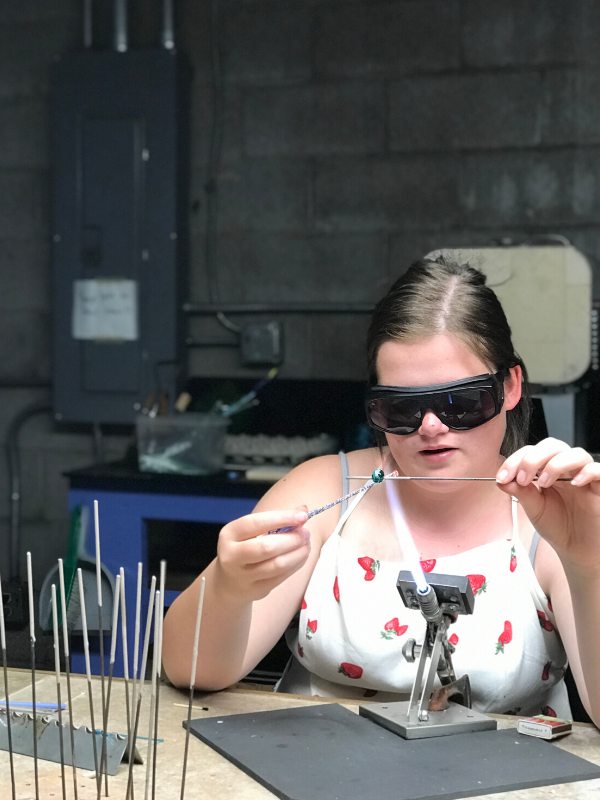 bead making at Hands On Glass Studio in Corning