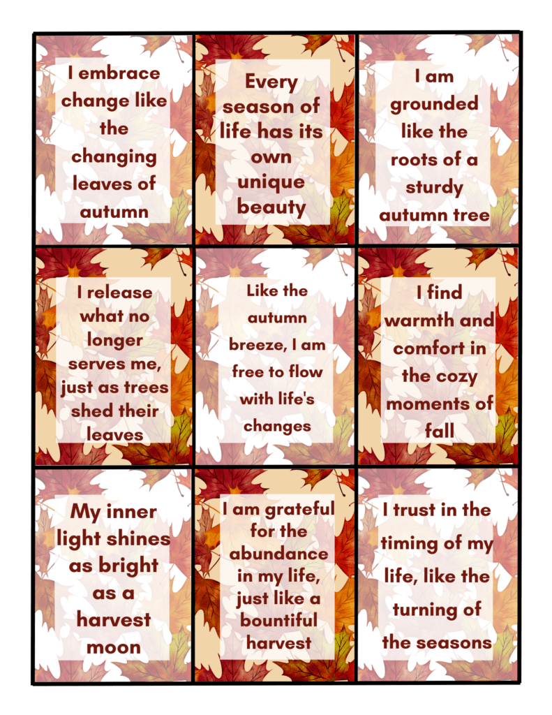 autumn affirmations